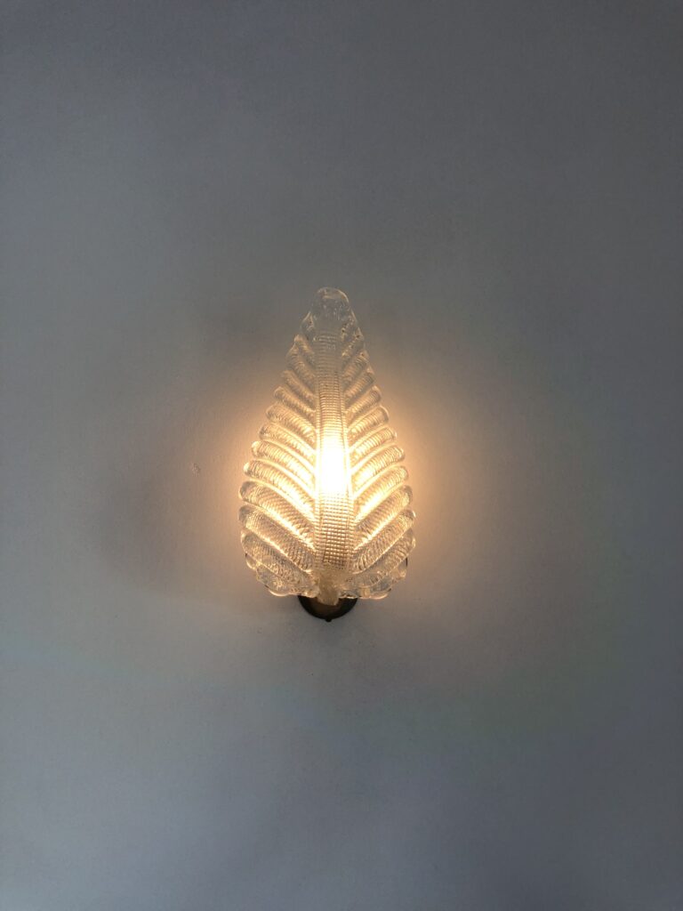 Home Electrician installed a shell-shaped wall sconce in a home